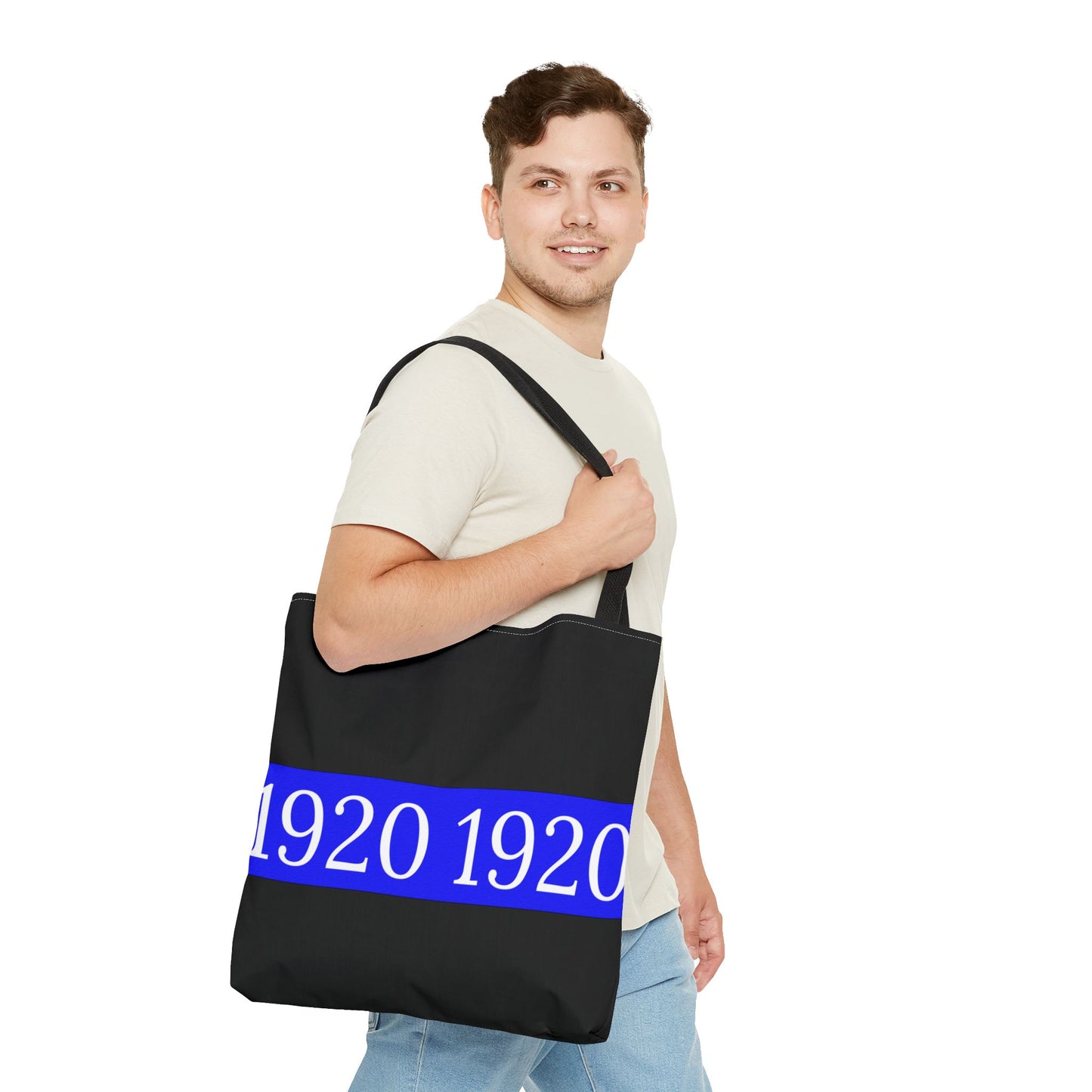 1920 Zeta Phi Beta Sorority Black Tote Bag – Customizable Handle Colors, Stylish and Durable