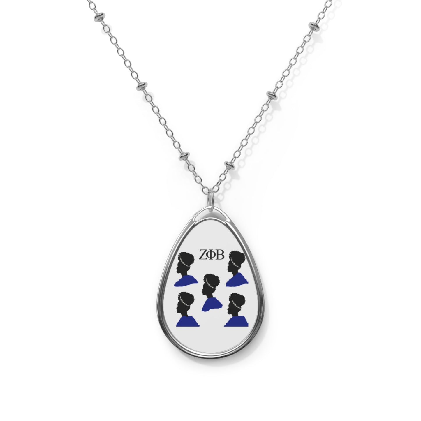 Zeta Phi Beta Paraphernalia, Oval Necklace, It only took Five!