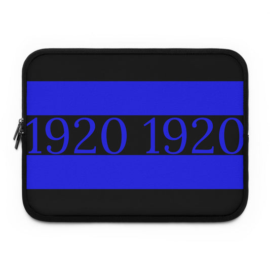 1920 Laptop Sleeve in Black– Zeta Phi Beta Sorority Inc. Inspired, Protective Neoprene Case - Royal Blue Double Stripe