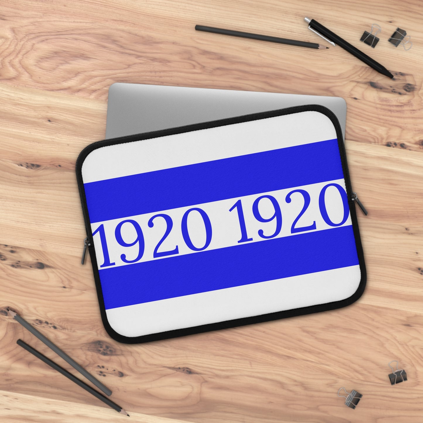 1920 Laptop Sleeve – Zeta Phi Beta Sorority Inc. Inspired, Protective Neoprene Case - Royal Blue Double Stripe