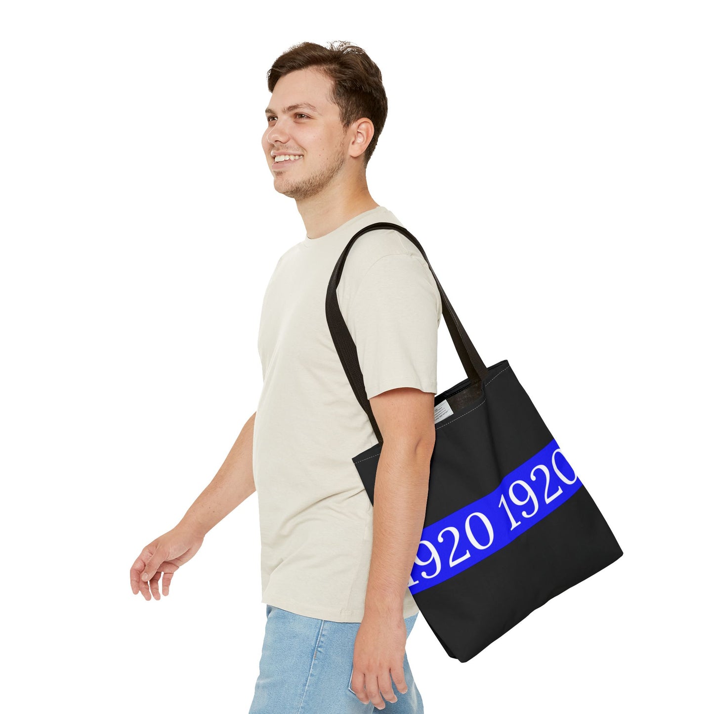 1920 Zeta Phi Beta Sorority Black Tote Bag – Customizable Handle Colors, Stylish and Durable