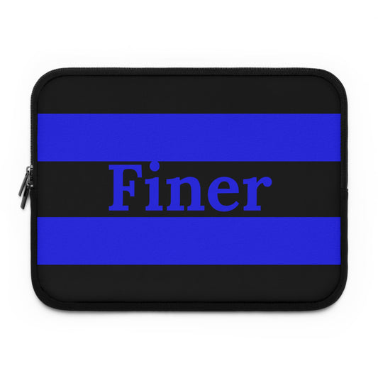 Finer Laptop Sleeve in Black – Zeta Phi Beta Sorority Inc. Inspired, Protective Neoprene Case - Royal Blue Double Stripe