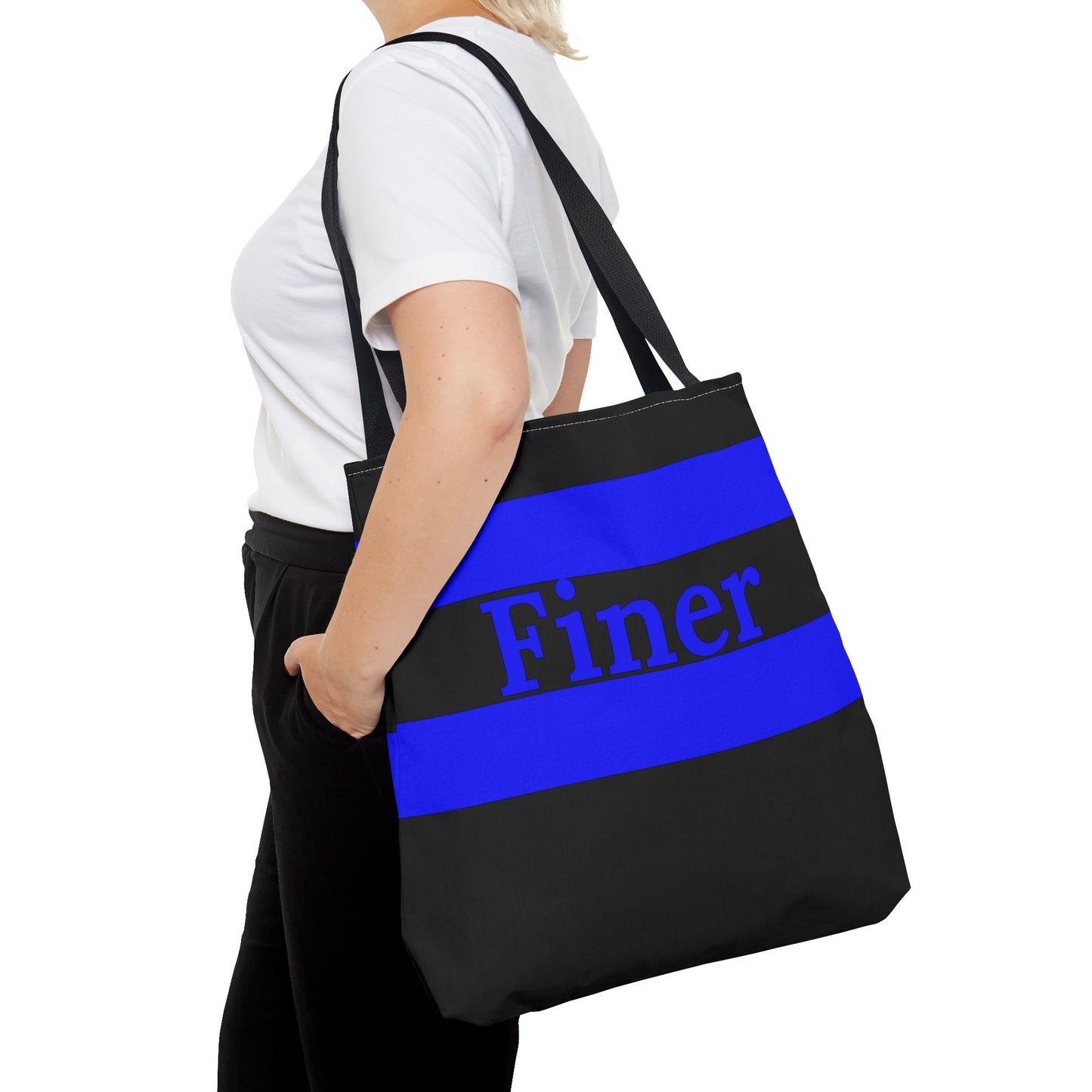 Copy of Finer Zeta Phi Beta Sorority BlackTote Bag – Customizable Handle Colors, Stylish and Durable - Royal Blue Stripes