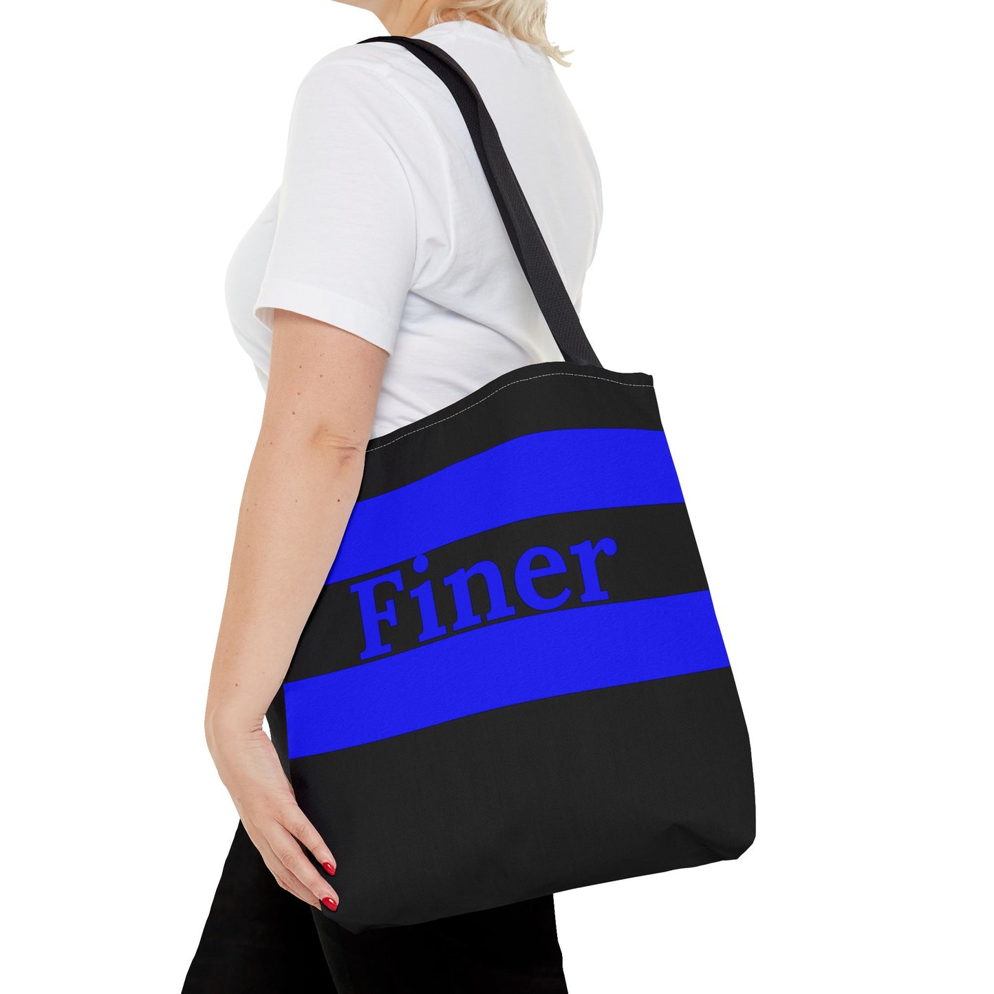 Copy of Finer Zeta Phi Beta Sorority BlackTote Bag – Customizable Handle Colors, Stylish and Durable - Royal Blue Stripes